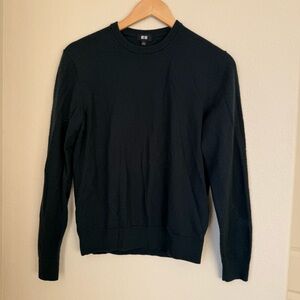 Uniqlo Extra Fine Merino Wool Crewneck Sweater Size Small Dark green